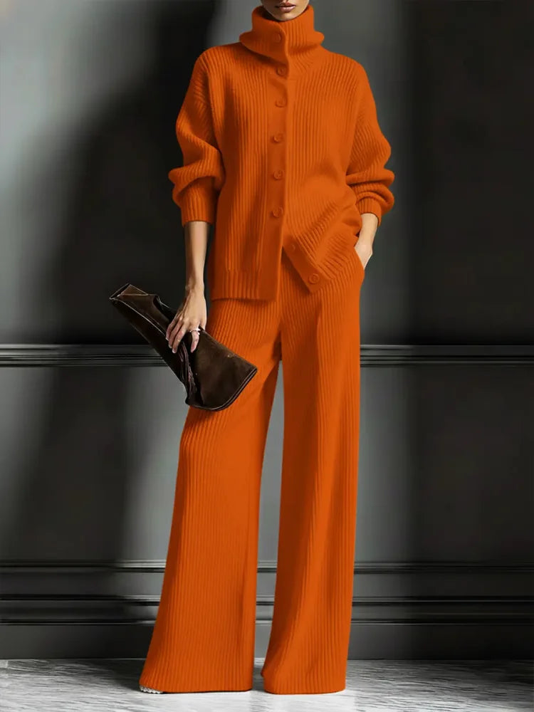 Conjunto de Mujer de Punto con Cárdigan y Pantalones