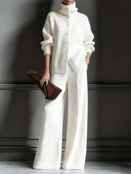 Conjunto de Mujer de Punto con Cárdigan y Pantalones