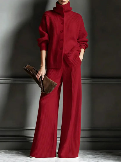 Conjunto de Mujer de Punto con Cárdigan y Pantalones