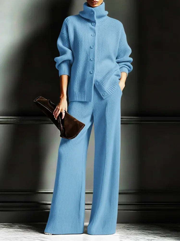 Conjunto de Mujer de Punto con Cárdigan y Pantalones